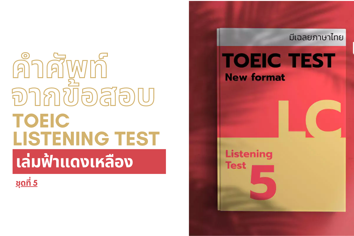 Read more about the article คำศัพท์จากข้อสอบ TOEIC listening ( เล่ม ฟ้า-แดง-เหลือง ) ชุดที่ 5