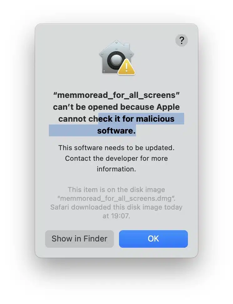 mac os app issues